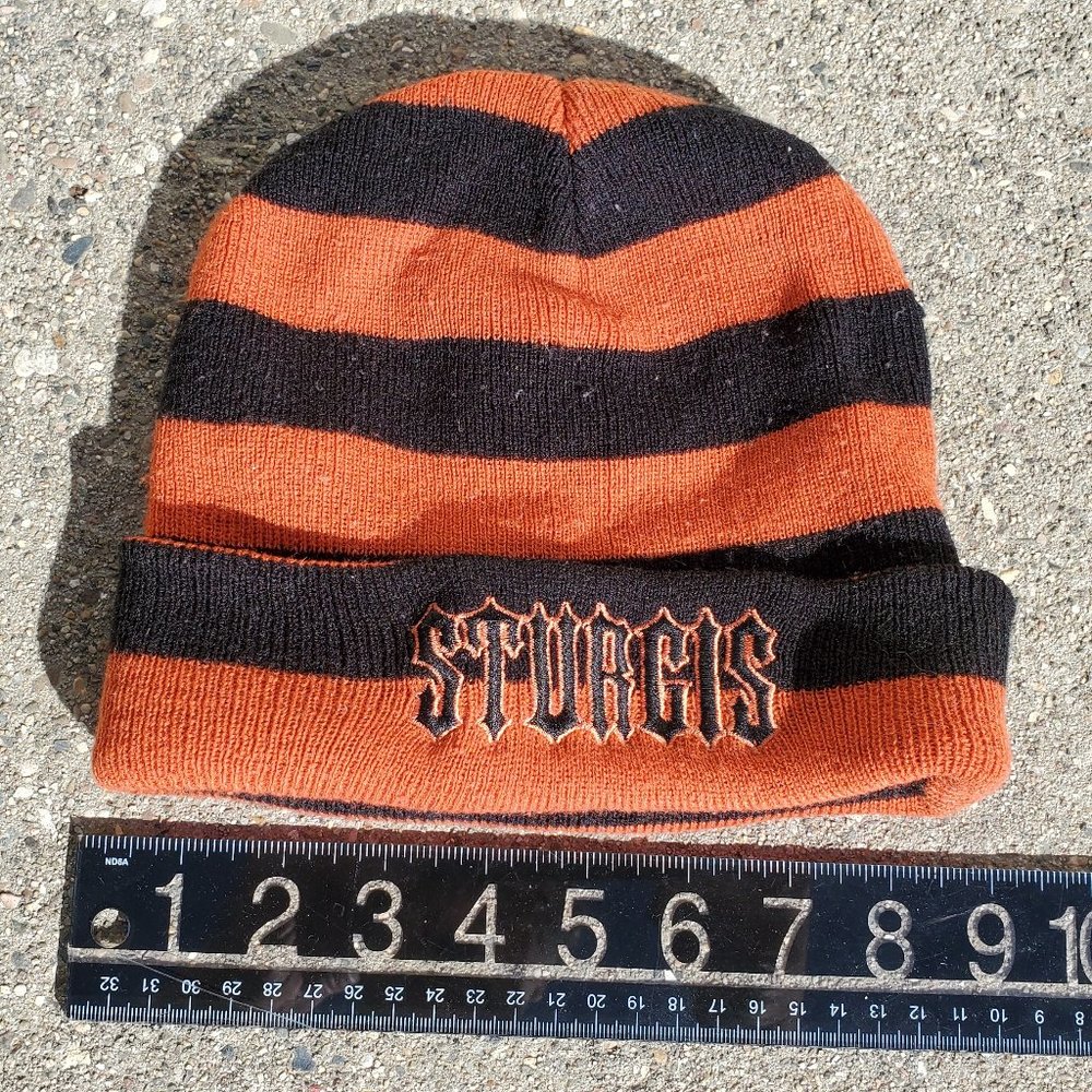 Sturgis Escapee Adult Beanie Orange Black Striped